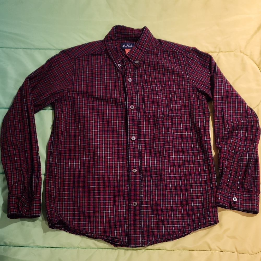 Children's Place Red and Black Plaid Casual Shirt